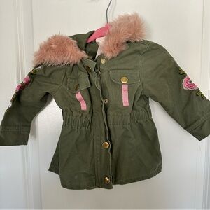 Toddler 12M Zip Up Jacket with faux fur hood